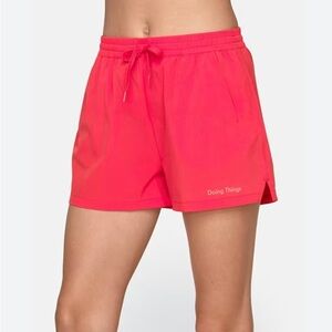 Outdoor Voices Bright Coral Drawstring Athletic Shorts